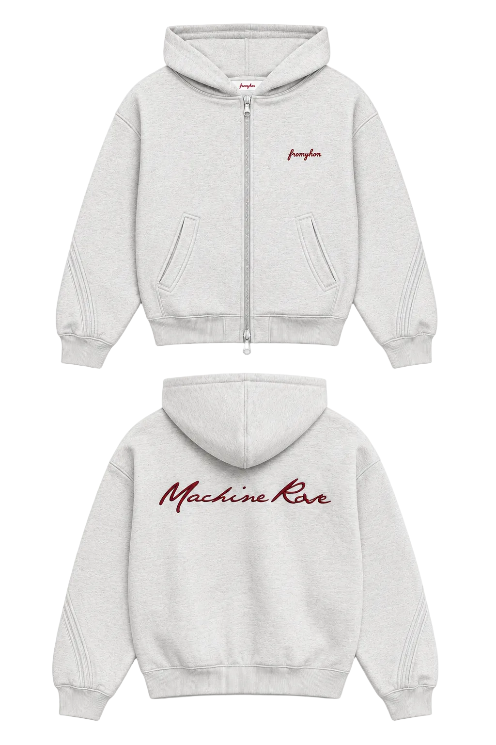 Heather Grey Zip Hoodie